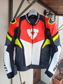 Giacca Moto Rev'it! Hyperspeed Air Nero-Rosso Fluo
