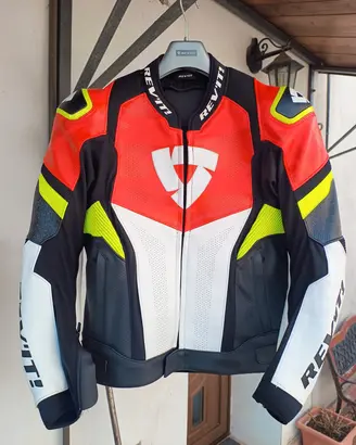 Giacca Moto Rev'it! Hyperspeed Air Nero-Rosso Fluo