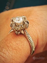 Anello 'Rosa' con Moissanite 