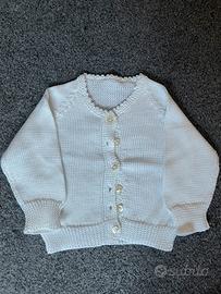 Cardigan cotone bianco 6 mesi
