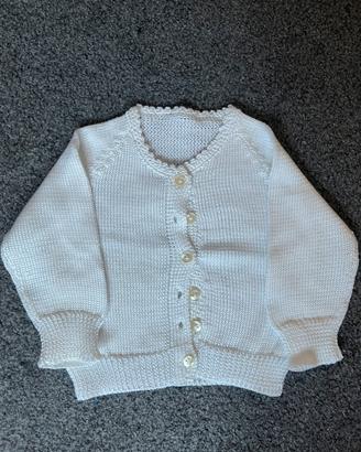 Cardigan cotone bianco 6 mesi