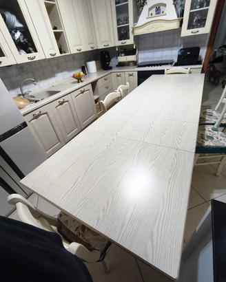 cucina angolare LEGNO MASSELLO+ tavolo e 6  sedie