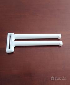 Porta asciugamani bagno da parete, 2 bracci mobili