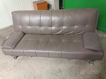 Divano letto ricci casa ecopelle grigio 