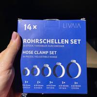 LIVAIA Set di 14 morsetti per tubi in acciaio inox