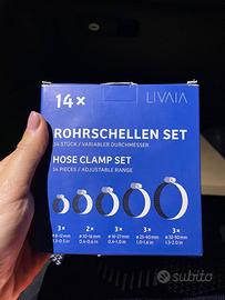 LIVAIA Set di 14 morsetti per tubi in acciaio inox