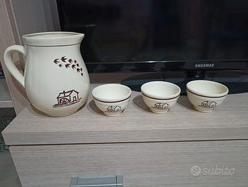 Mulino Bianco anni '80 vintage Brocca e 3 Coppette
