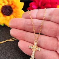 catenina in acciaio con croce di strass