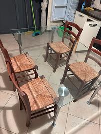 Tavolo in vetro + 4 sedie