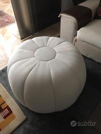 Pouf /tavolino da divano in lino bianco