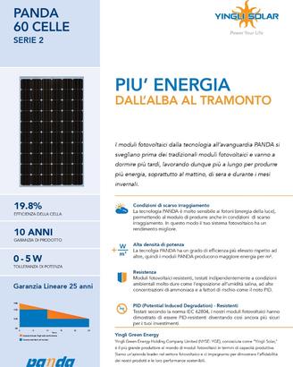 PANNELLI FOTOVOLTAICI 275watt YINGLI PANDA