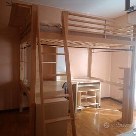 Letto a soppalco legno