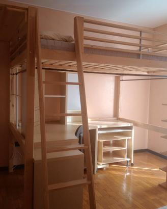 Letto a soppalco legno
