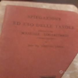 Libro "manuale logaritmico per topografia ed estim