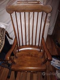 Sedia a dondolo vintage anni 50 circa