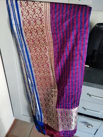 sari di seta indiano per cerimonia 