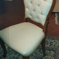 sedia salone stoffa modello chesterfield, legno 