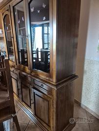 credenza arte povera con vetrina 