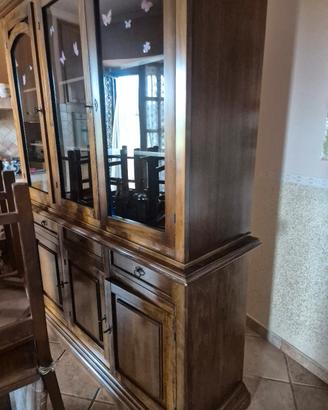 credenza arte povera con vetrina 
