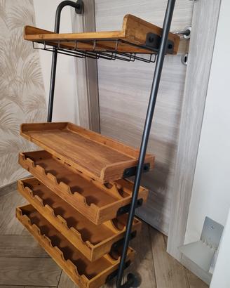 Cantina porta bottiglie e bicchieri