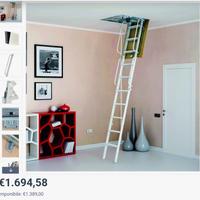 Scala Retrattile pieghevole in acciaio bianco 