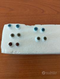 Set 5 coppie occhi  in vetro soffiato per bambole 