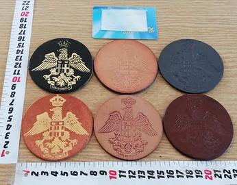 Emblemi militari in cuoio, coat of arms, stemmi