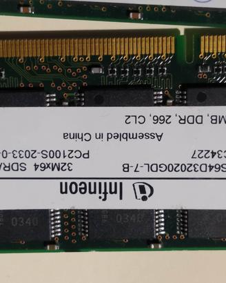 RAM SODIMM per portatile DDR e DDR2