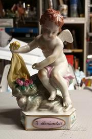 putto cherubino antico 1800 Meissen Dresden cm 15