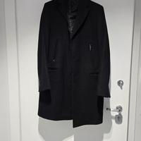 Cappotto sfoderabile nero uomo lana-cashmere TG.50