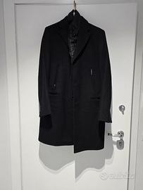 Cappotto sfoderabile nero uomo lana-cashmere TG.50
