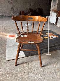 Sedia Vintage Legno Massiccio