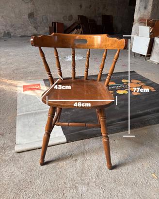 Sedia Vintage Legno Massiccio
