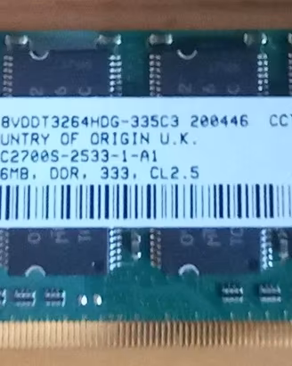 N. 2 moduli RAM da 256 MB l'uno