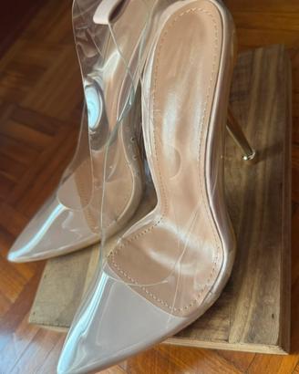 Scarpe trasparenti tacco a spillo 10cm