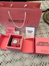 Omega x swatch mission to the pink moon phase
