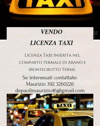 Licenza Taxi per Abano e Montegrotto Terme