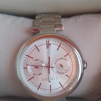 Orologio nuovo bianco con cassa in acciaio