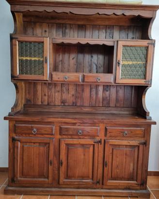CREDENZA/VETRINA CASTAGNO MASSELLO