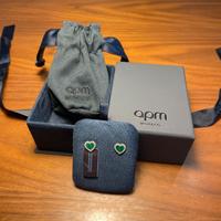 Orecchini a lobo a cuore in malachite