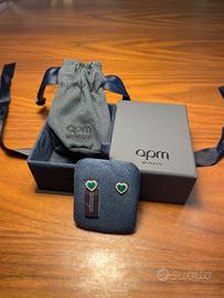 Orecchini a lobo a cuore in malachite