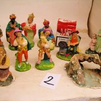 2 PRESEPIO STATUINE gesso cartapesta terracotta