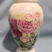 Vaso Porcellana Limoges Rose 20,5cm firmato