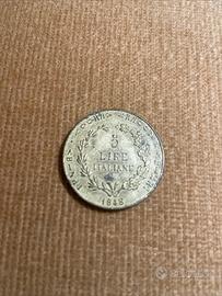 Moneta 5 lire 1848