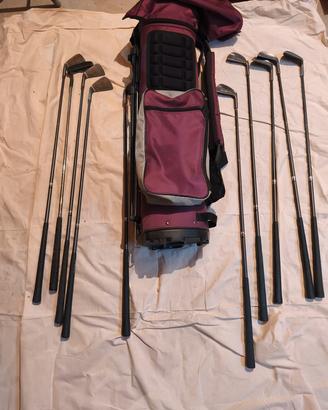 sacca da golf con 10 mazze 