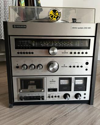 Stereo vintage SILVER 250 HiFi con giradischi