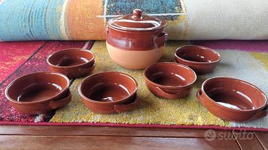 Set Tegame con tegamini in terracotta 