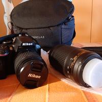 Nikon 3400 con obiettivi 18-55 e 70-300 VR