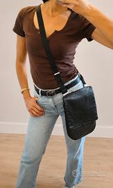 Mandarina Duck borsa tracolla nera unisex minimal 