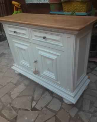 credenza legno massello shabby provenzale 